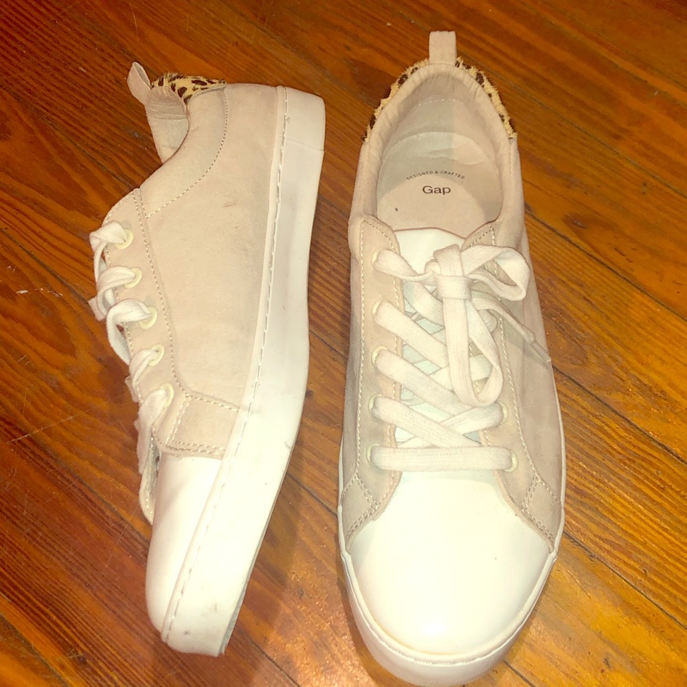 GAP Lace Up Sneakers- Cream, White and Cheetah